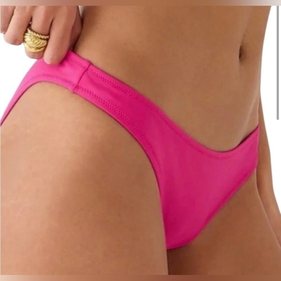 NWT J. Crew Large Fuchsia Pink High-Leg Bikini Bottom - Picture 1 of 3
